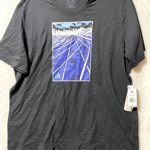 Adidas mens 2XL graphic tee shirt black - Picture 1 of 6